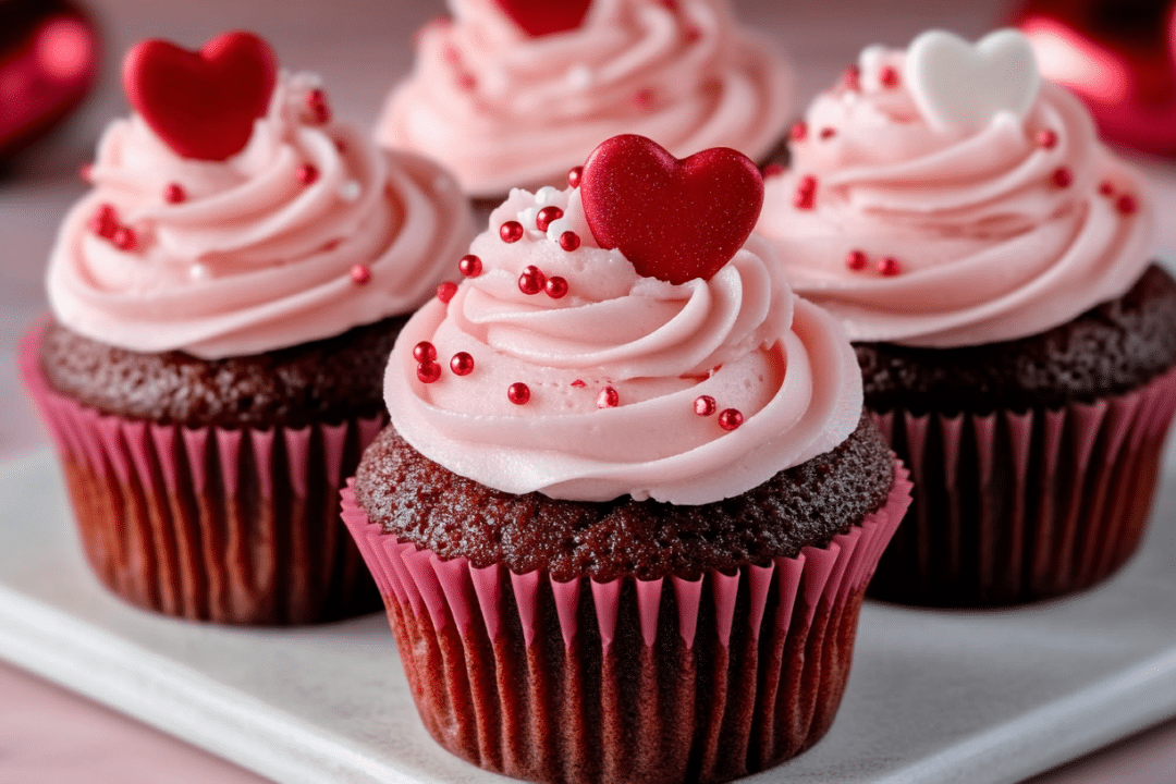 Romantic Valentine's Day Cupcakes (with Pink Frosting!)